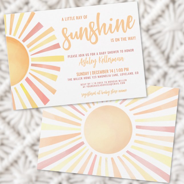 Convites Sunshine Gênero Chá de fraldas Nervoso Neutro (Sunshine Gender Neutral Boho Sun Baby Shower Invitation)