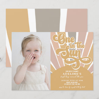 Convites Sunshine One in the Sun First Birthday Boho Photo