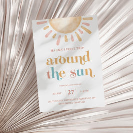 Convites Sunshine Primeira Viagem Em Torno Do primeiro aniv