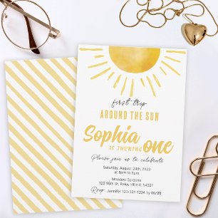 Convites Sunshine primeiro aniversario Primeira viagem ao r