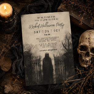 Convites Super Assustador Ceifador Malvado Festa de Hallowe
