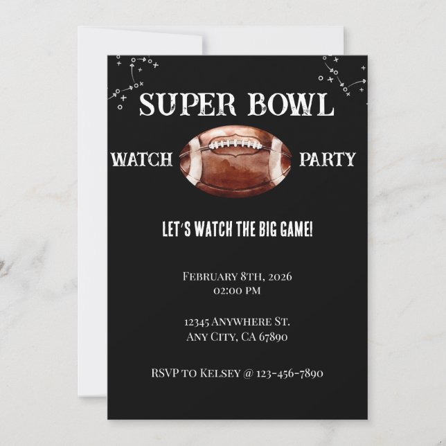 Convites Super Bowl Invitation (Frente)