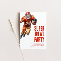 Super Bowl Party Convide com jogador de futebol