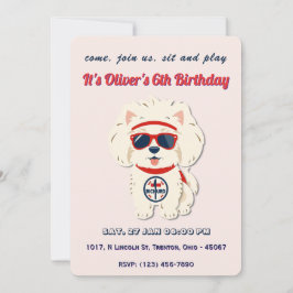 Convites Super Dog Birthday Personalizado