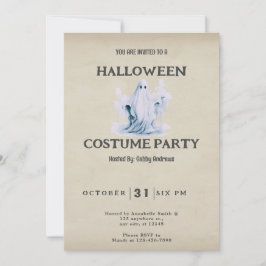 Convites Super Fofo e Assustador Fantasma Vintage Halloween