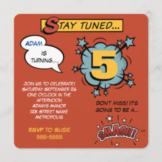 Convites Super-herói Smash!