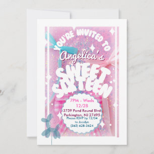 Convites Super Sparkly Doce Dezesseis Convidados para Festa