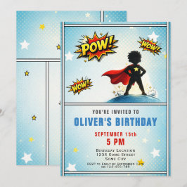 Convites Superhero Boy Birthday Party