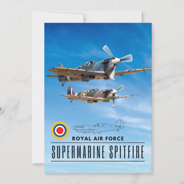 CONVITES SUPERMARINE SPITFIRA - ROYAL AIR SQUADRON (Frente)