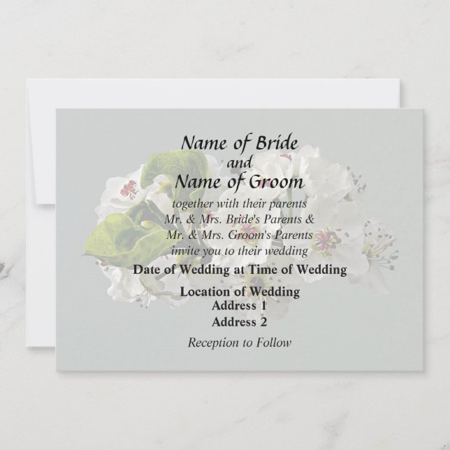 Convites Suprimentos de Casamento Flores de Árvore de Pera  (Frente)