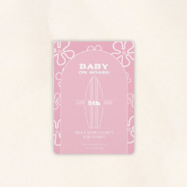 Convites Surf Board Baby Shower - Custom Gender Neutral