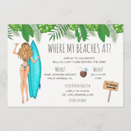 Convites Surf de Bachelorette de Watercolor