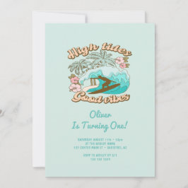 Convites Surfboard de Praia Bom primeiro aniversario do Gar