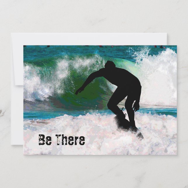 Convites Surfe na espuma do oceano (Frente)