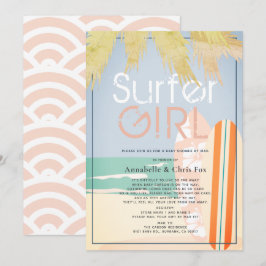 Convites Surfer Girl Surfboards Beach Chá de fraldas por Ma