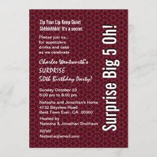 Convites SURPREENDA 50th estrelas de Borgonha da festa de