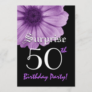 Convites SURPREENDA a 50th margarida do roxo do modelo do