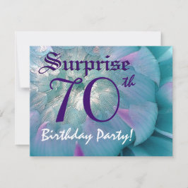 Convites SURPREENDA a dália azul e roxa S001 do aniversário