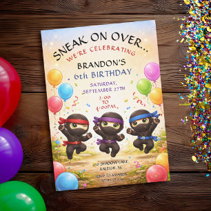Convites Surpreenda Com Três Ninjas Festa de Aniversário de