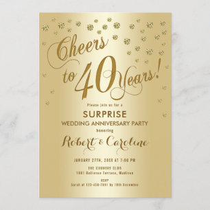 Convites Surpreenda no 40º Aniversário de Casamento - Doura