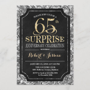 Convites Surpreenda no 65º Aniversário de Casamento - Prata