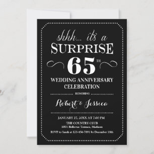 Convites Surpreenda no 65º Aniversário de Casamento - Preto