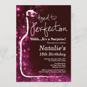 Convites Surpreenda o 18o vinho do aniversário envelhecido