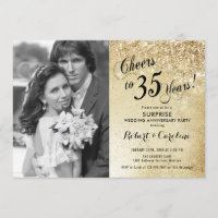 Surpreenda o 35º aniversário com foto - Dourado