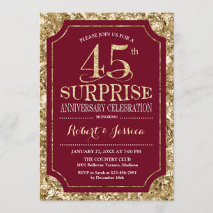 Convites Surpreendendo 45º Aniversário de Casamento - Verme