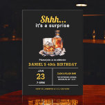 Convites Surpresa 40ª Festa de aniversário Whiskey Bourbon<br><div class="desc">Levante um copo para celebrar ao estilo com este Convite de aniversário de Whiskey Bourbon Adulto. Com uma design russa, mas sofisticada, inspirada em rótulos clássicos de uísque, este convite é perfeito para entusiastas de bons espíritos. Com uma tipografia ousada e tons ricos e terríveis, ele define o clima para...</div>