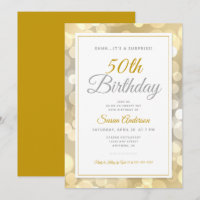 Surpresa 50ª Festa de aniversário | Dourado Bokeh