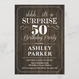 Convites Surpresa 50ª Festa de aniversário - Madeira russa