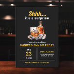 Convites Surpresa 50ª Festa de aniversário Whiskey Bourbon<br><div class="desc">Levante um copo para celebrar ao estilo com este Convite de aniversário de Whiskey Bourbon Adulto. Com uma design russa, mas sofisticada, inspirada em rótulos clássicos de uísque, este convite é perfeito para entusiastas de bons espíritos. Com uma tipografia ousada e tons ricos e terríveis, ele define o clima para...</div>