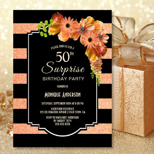 Convites Surpresa 50º Aniversário Coral Floral