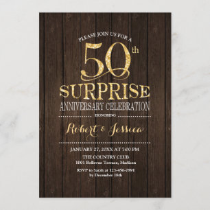 Convites Surpresa 50º aniversário de casamento Madeira Dour