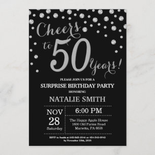 Convites Surpresa 50º aniversário do Diamante Negro e Prata