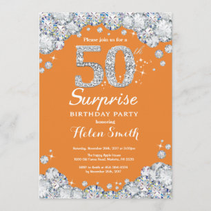 Convites Surpresa: 50º aniversário Orange e Diamante Prat