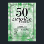 Convites Surpresa: 50. º Aniversário do Livro Verde<br><div class="desc">Surpreenda o 50º Convite de Aniversário com Luzes de Cordas Verdes com Fundo de Brilho Verde. Aniversário Verde. Aniversário Adulto. Homens ou Mulheres no Dia Convidam. 13 15 16º 18º 20 21 rua 30 40º 50º 80 de 60º 70 de 100º, qualquer idade. Para mais personalização, clique no botão "Personalizar"...</div>