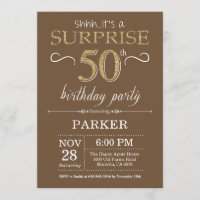 Surpresa 50.º Aniversário Marrom e Dourada Brilhan