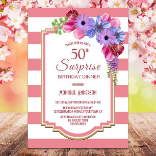 Convites Surpresa 50.º Aniversário, Pia-Rosa Estimulada, Fl