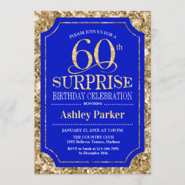 Convites Surpresa 60ª Festa de aniversário - Dourado Royal 