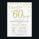 Convites Surpresa: 60º aniversário Dourado Diamante de Lite<br><div class="desc">Surpreenda o 60º Convite de Aniversário com Dourado Fundo de Diamante Glitter. Dourado Confetti. Aniversário Adulto. Homens ou Mulheres Aniversário.
Para mais personalização,  clique no botão "Personalizar" e use a ferramenta design para modificar este modelo.</div>