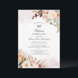Convites Surpresa 60.ª Festa de aniversário Folha Floral de<br><div class="desc">Surpreenda o 60º Convite de Script Floral da Pastel para Festa de aniversário, que você pode personalizar facilmente com seu nome e detalhes específicos da parte. Redefina completamente o propósito de outros eventos e celebrações especiais se você clicar no botão "Personalizar isso" aninhado no botão "Personalizar". Possui folhagem pastel e...</div>