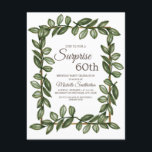 Convites Surpresa 60.º aniversário das Folhas Verdes<br><div class="desc">Folhas de aquarela verde em branco Surpresa 60º convite de aniversário. Entre em contato conosco para obter ajuda sobre a personalização e os produtos correspondentes.</div>