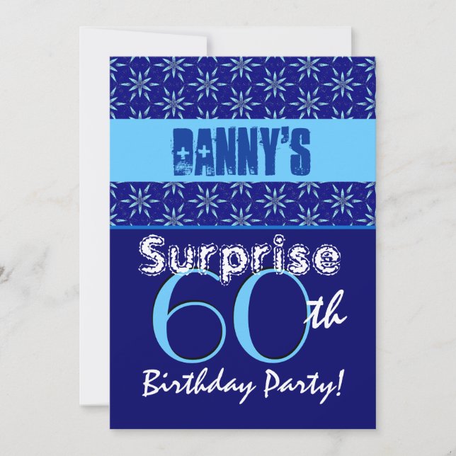 Convites SURPRESA 60. º aniversário - Estrelas azuis T532 (Frente)
