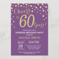 Surpresa 60.º Aniversário Roxo e Diamante Dourado