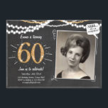 Convites Surpresa 60 Sessenta Dourada chamada de aniversári<br><div class="desc">Europeia: Um jeito perfeito de convidar seus convidados para esta festa de aniversário especial! Para um brilho de ouro de 60 anos.</div>