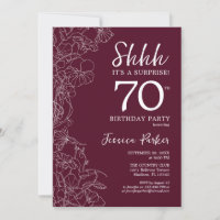 Surpresa 70 Birthday Burgundy Floral