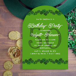 Convites Surpresa Aniversário Adulto Trevos de Shamrock Ver