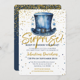 Convites Surpresa Aniversário Mantenha-O Sob O Seu Chapéu